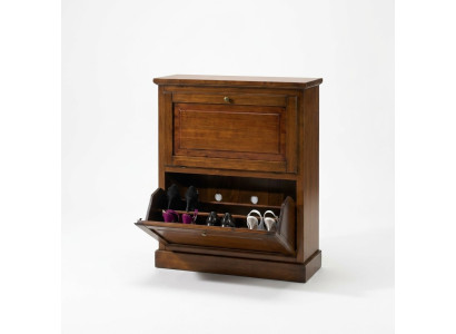 Meuble à chaussures 2 compartiments Commode en bois massif Meubles Armoire à chaussures étagères rayonnages neufs