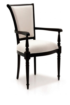 Salle à manger Chaises en bois Rembourrage avec accoudoirs Chaise Lehn Marron Design Salon