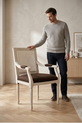 Salle à manger Chaises Design Textile Luxe Beige nouvelle Chaise de salle à manger Chaise avec accoudoirs