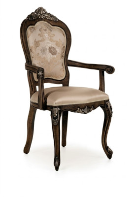 Fauteuil en bois Capitonné Mobilier de salle à manger Classique Chaises en bois Chaises Fauteuil Mobilier