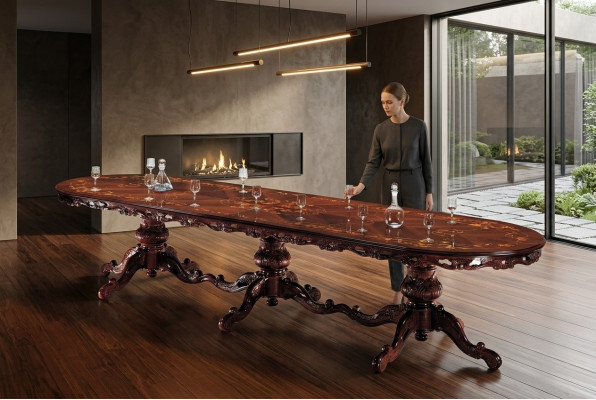 Salle à manger Tables Design de table en bois Meubles Table à manger Royal Mobilier en bois massif