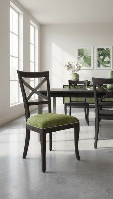 Chaise design Fauteuil inclinable Rembourrage Moderne Table à manger Chaises Luxe Tissu Bois Meubles