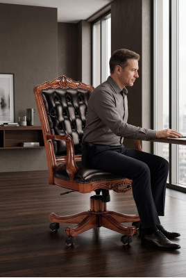Mobilier de bureau Mobilier de siège Chaises pivotantes Fauteuil de direction Fauteuil Chaise Chaise de bureau en cuir nouveau