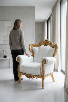 Conception Luxe Classique Moderne Fauteuil en Tissu Avec Accoudoirs 1 Place Canapé Rembourrage Canapés
