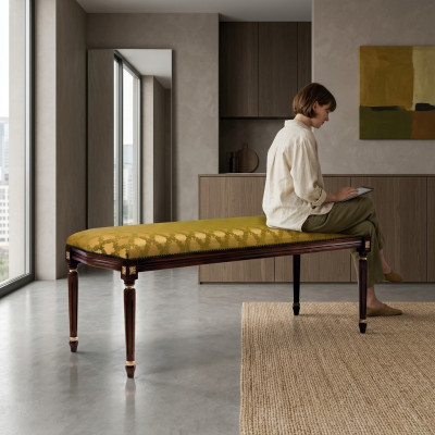 Conception tabouret de luxe Rembourrage de siège moderne Textile détente Canapé Chesterfield