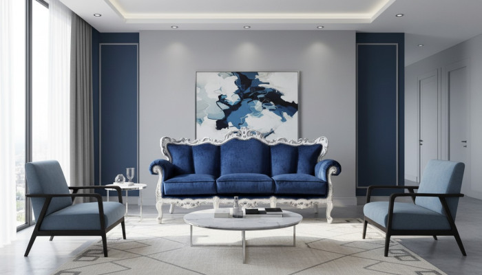 Canapé en textile Couch Upholstery Canapé 3 places Canapés Art Déco Trois places nouveau
