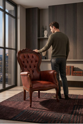Fauteuil Chaise de designer Rembourrage Détente Tissu Textile Salon Club Fauteuil une place Mobilier neuf