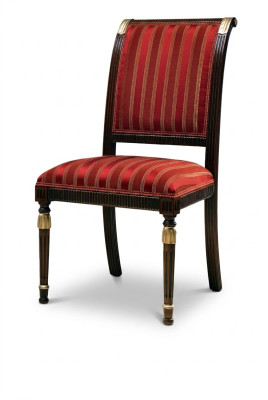 Siège de chaise Rembourrage Siège Italie Chaises de salle à manger de luxe Textile Bois 1x fauteuil