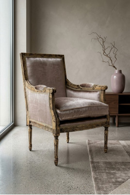 Rembourrage Télévision Textile Bois 1 Place Design Salon Club Relax Fauteuil Accoudoir Chaise