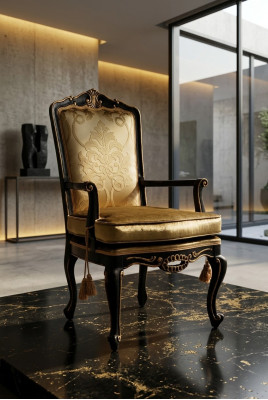 Chaises Salon Salle à manger Fauteuil Chaise rembourrée Accoudoir Trône Fauteuil Chaise