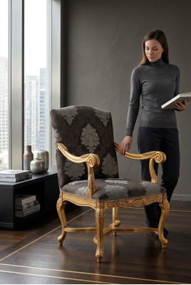 Salon Salle à manger Fauteuil Chaise rembourrée Accoudoir Fauteuil de luxe Chaise Chaises