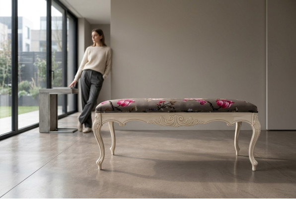 Tabouret Canapé Pouf Tapisserie Tabouret d'appoint Repose-pieds Repose-pieds Ottomane Tabouret Siège Artdéco neuf