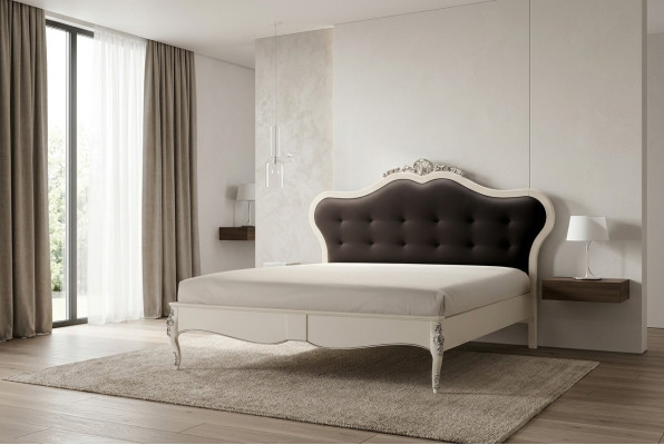 Conception de chambre de luxe Lit 180x200 Cadre de lit en textile Beige Lits neufs