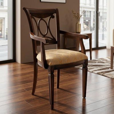 Design Upholstery Sitzstuhl Büro Esszimmer Holzstuhl mit Armlehne Klassisch neu.