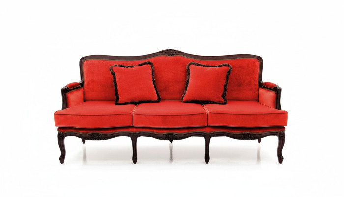 Design classique Rembourrage Siège de luxe Canapé Canapé Cuir Textile 3 places neuf H5