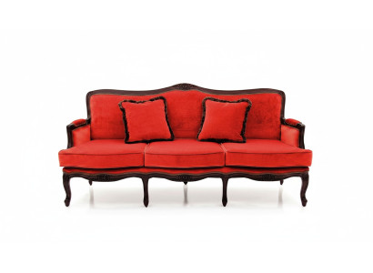 Design classique Rembourrage Siège de luxe Canapé Canapé Cuir Textile 3 places neuf H5