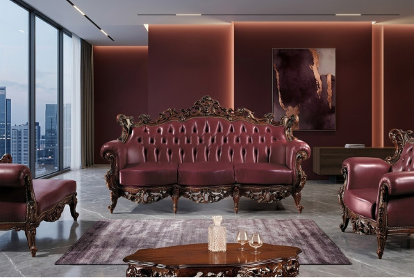 Chesterfield canapé 3 places canapé en cuir Canapés Design de luxe Mobilier italien