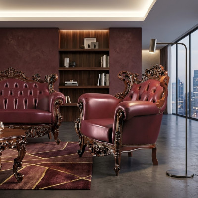 Fauteuil 90 x 82 cm Canapé Rembourrage Designer Cuir 1 Place Rembourrage Sièges Canapés neufs