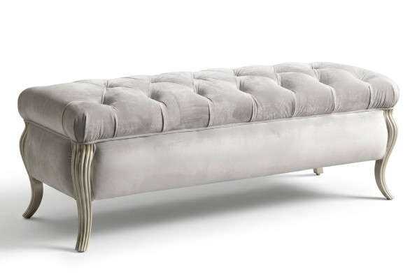 Tabouret de design Chesterfield Pouf ovale Repose-pieds Meuble Tabouret rembourré Tabouret