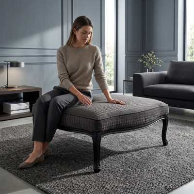 Tabouret en textile Repose-pieds Rembourrage Tabouret Ottomane d'appoint Chaise longue Choix de couleur