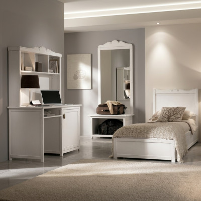 Lit Bureau Conception de chambre Mobilier d'hôtel Ensemble de 4 pièces Miroir