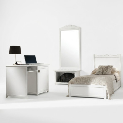 Lit Bureau Conception de chambre Mobilier d'hôtel Ensemble de 4 pièces Miroir
