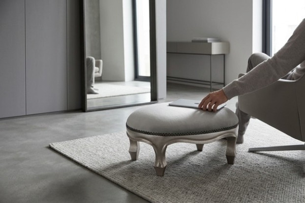 Tabouret Revêtement Siège Textile Relax Côté Canapé Banquette Tabouret R1 Designer De Luxe