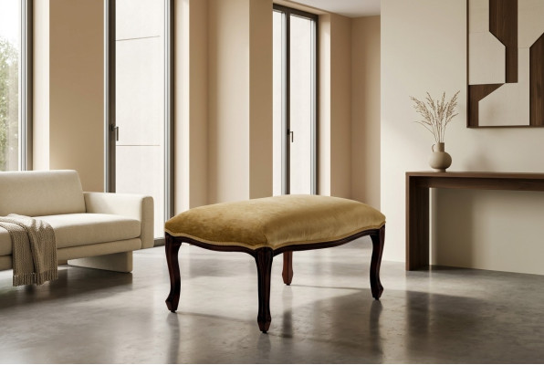 Bancs de vie en textile beige Design Tabouret Tabouret rembourré Étagère pour les pieds Meubles