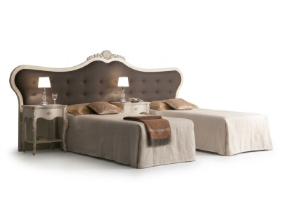 Hotel Einrichtung 2x Betten + Nachttisch Design Moderne Luxus Möbel 3tlg. Set