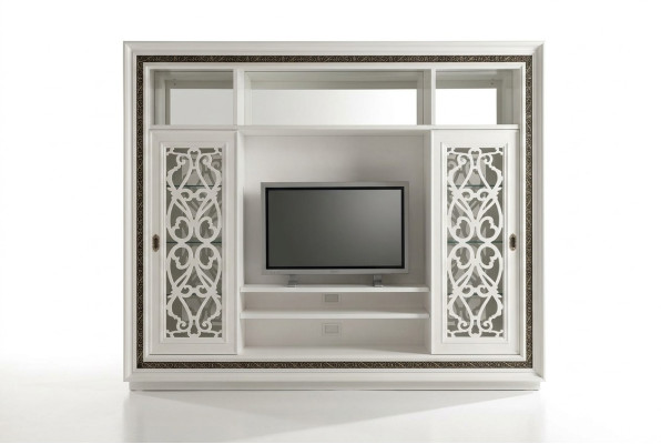 Armoire Vitrine Bois Salon Mobilier Unités Murales TV Design Moderne Unité Murale
