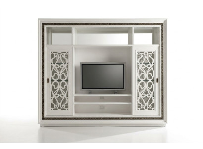 Armoire Vitrine Bois Salon Mobilier Unités Murales TV Design Moderne Unité Murale