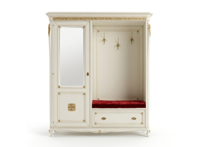 Porte-manteau en bois massif Vestiaire Manteau Miroir d'entrée Italien