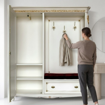 Portemanteau Vêtements Manteau Armoire Entrée Miroir Italien Porte-manteau