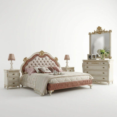Rembourrage de lit Chesterfield lit double 180x200 cm en bois Lits d'hôtel Chambre