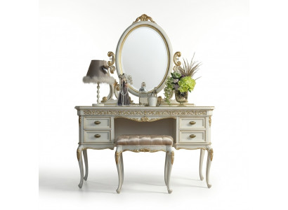 Coiffeuse Chambre Tabouret Ensemble de Commode Table Classique Console Miroir
