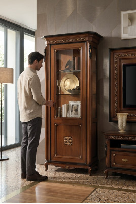Vitrine 1 porte Armoires Vitrines Salon Armoires Armoire de design Mobilier en verre nouveau