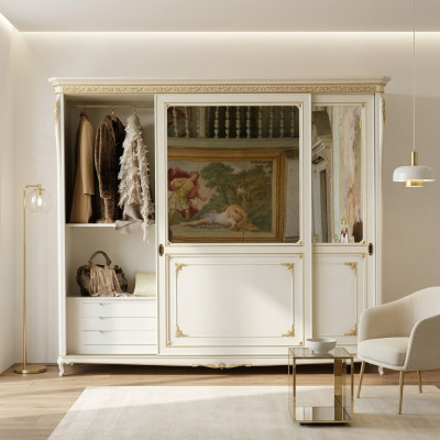 Armoires Buffet Nouveau Design Polyvalent Bois Nouveau Étagère Classique Garde-Robe vêtements.