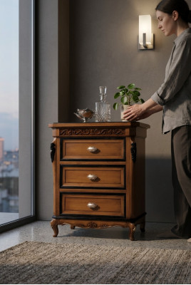 Table d'appoint design Table de chambre Tables de chevet en bois Table de chevet Console de nuit