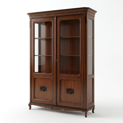 Meubles Buffet en bois massif, Vitrine en bois de luxe, Buffet Designer en bois réel, Buffet italien