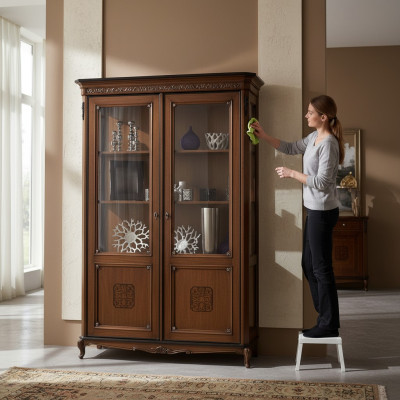 Vitrines Armoire en verre Vitrine en bois massif Mobilier de salon Buffet en bois massif