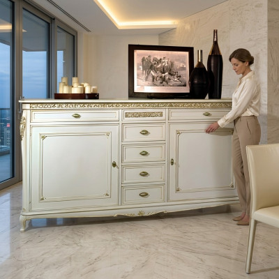 Étagère basse de côté Armoire Placard Étagère Salle de séjour Bois Armoires Design Commode Buffet