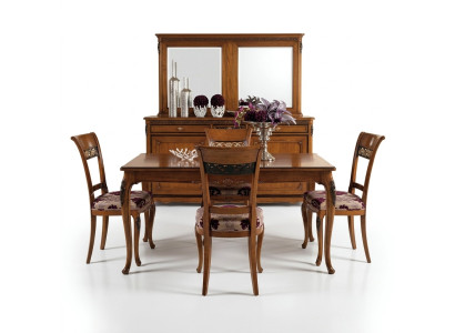 Chaise de salle à manger Ensemble de chaises Siège Suite 4x Chaises Design classique Rembourrage neuf en bois