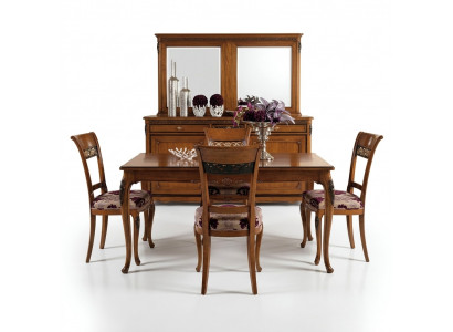 Chaise de salle à manger Ensemble de chaises Siège Suite 4x Chaises Design classique Rembourrage neuf en bois