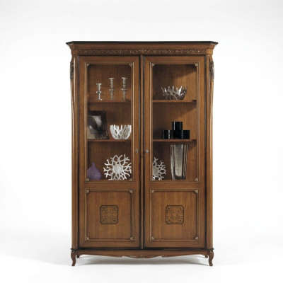 Vitrines Armoire en verre Armoire en vrai bois Vitrine Salon Meubles Buffet en bois massif