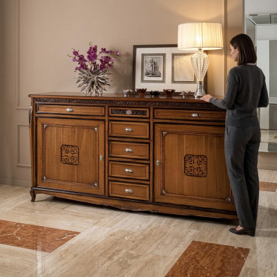 Salle de séjour Buffet en bois Armoire Buffet Buffet neuf Buffet Buffet Tiroir Vitrine