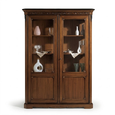 Vitrine en bois Armoire de luxe Buffet classique Mobilier Design Italien Brun