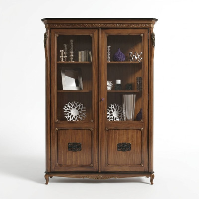 Meubles classiques Meubles italiens Bois Marron Vitrine Chic Vitrine