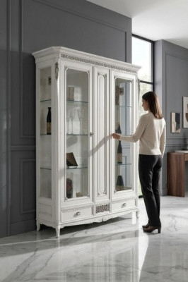 Buffet de design Meubles italiens Buffet Designer Luxe Armoire en bois Vitrine Armoire