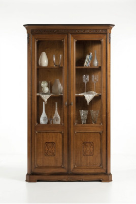Meuble Grande Bois Brun Vitrine Luxueuse Cabinet de Présentation Design Meubles Italien