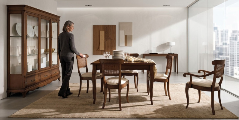 Chaises design Lehn 4x Ensemble de chaises baroques en bois Siège classique Rembourrage Suite